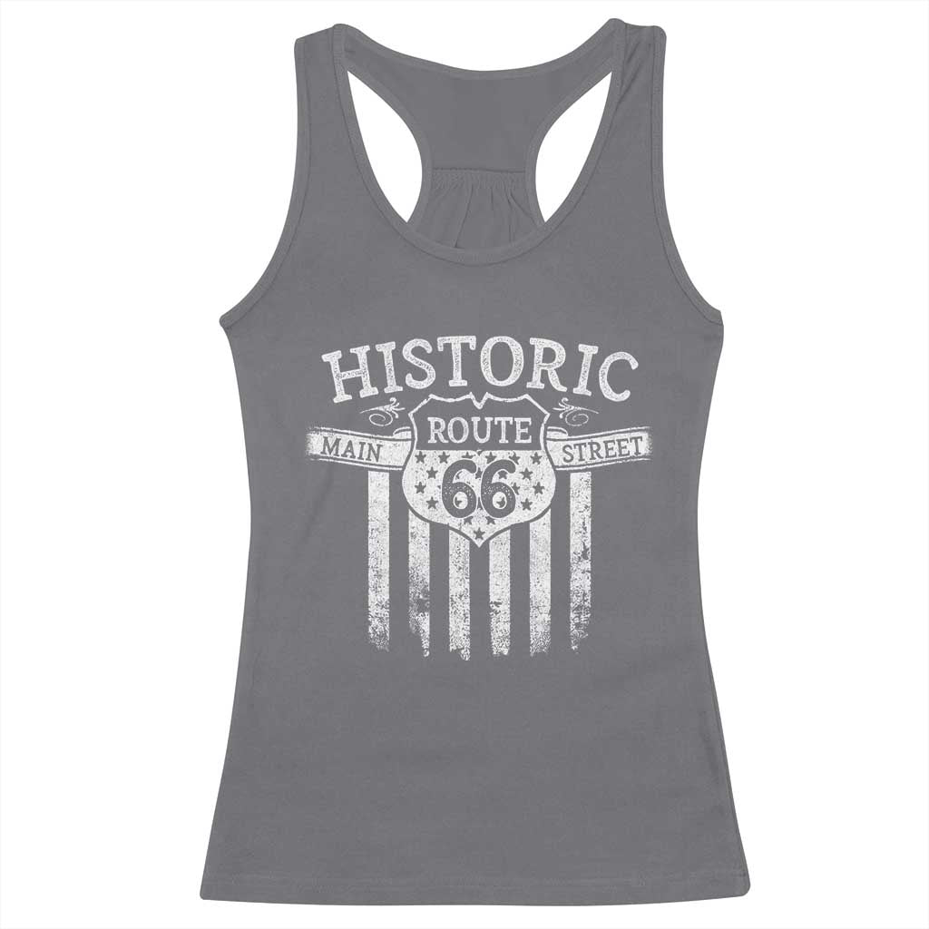 Historic Highway Mother Road 66 Racerback Tank Top Main Street Of America TS09 Charcoal Print Your Wear