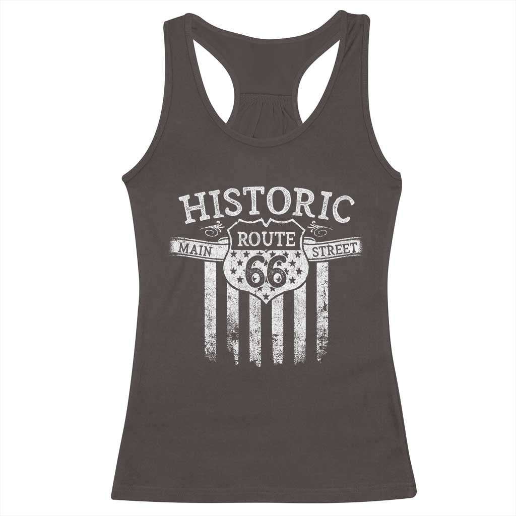 Historic Highway Mother Road 66 Racerback Tank Top Main Street Of America TS09 Dark Chocolate Print Your Wear