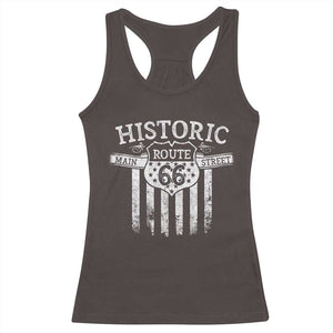 Historic Highway Mother Road 66 Racerback Tank Top Main Street Of America TS09 Dark Chocolate Print Your Wear
