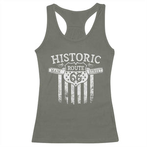 Historic Highway Mother Road 66 Racerback Tank Top Main Street Of America TS09 Military Green Print Your Wear