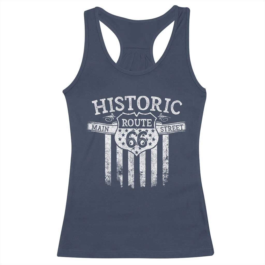 Historic Highway Mother Road 66 Racerback Tank Top Main Street Of America TS09 Navy Print Your Wear