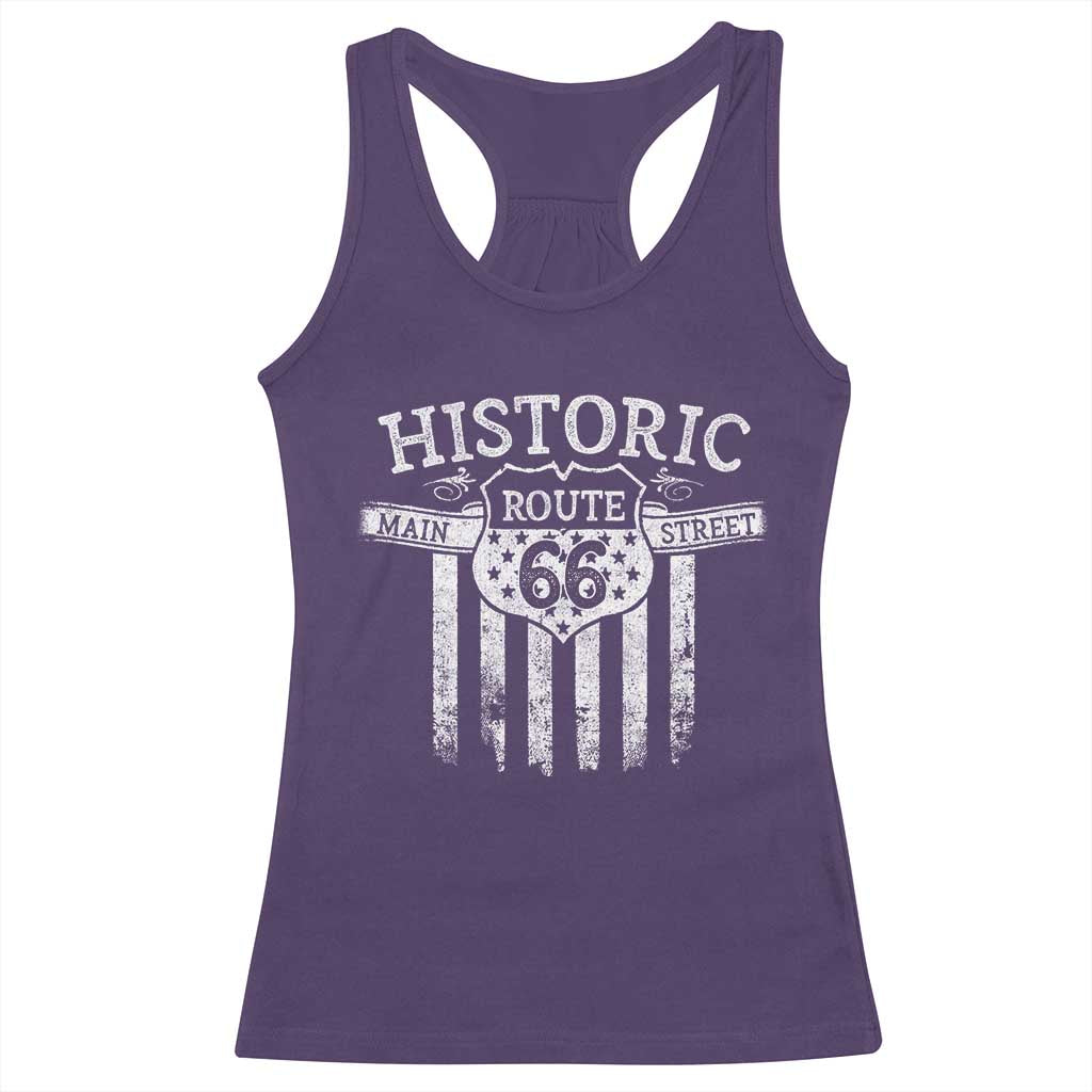 Historic Highway Mother Road 66 Racerback Tank Top Main Street Of America TS09 Purple Print Your Wear