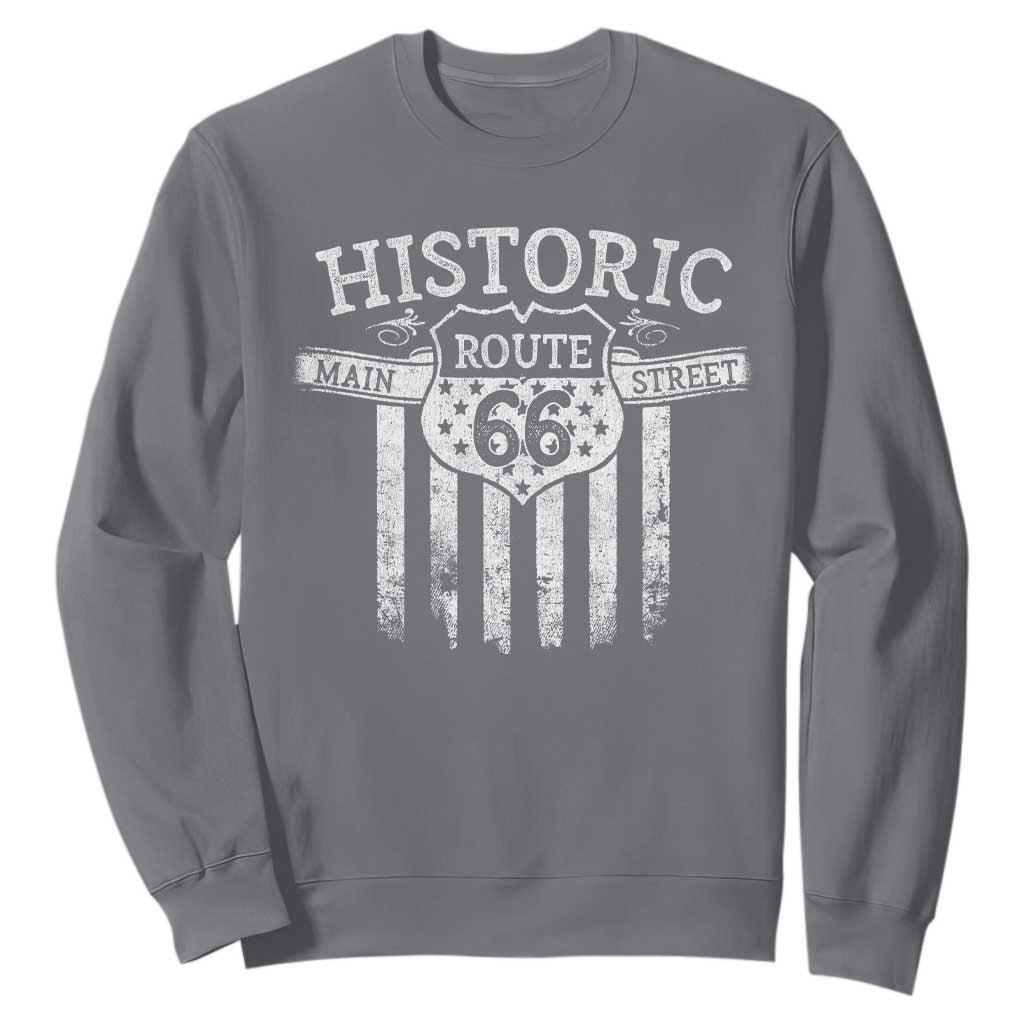 Historic Highway Mother Road 66 Sweatshirt Main Street Of America TS09 Charcoal Print Your Wear