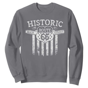 Historic Route 66 Highway Sweatshirt Main Street Of America TS09 Charcoal Print Your Wear