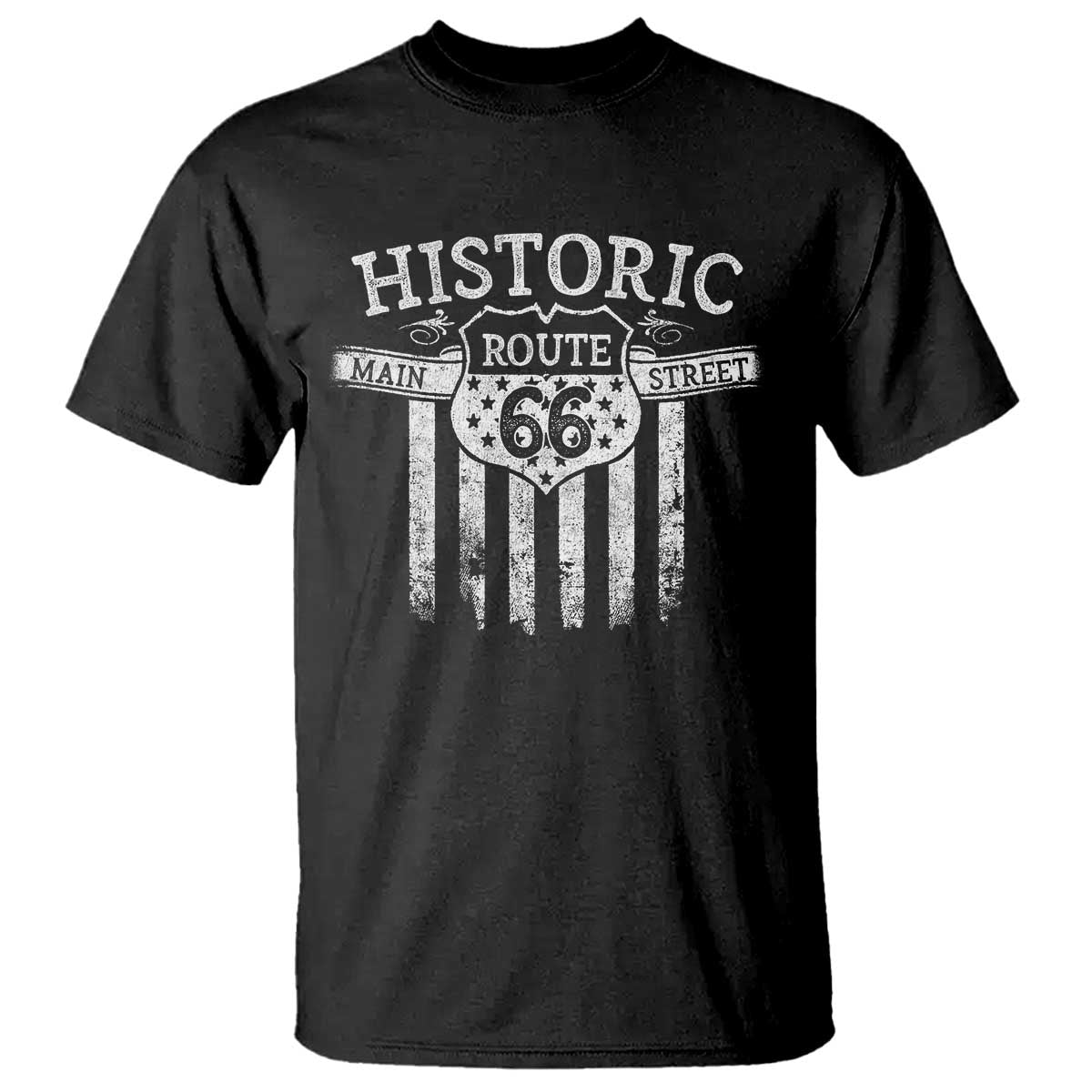 Historic Route 66 Highway T Shirt Main Street Of America TS09 Black Print Your Wear