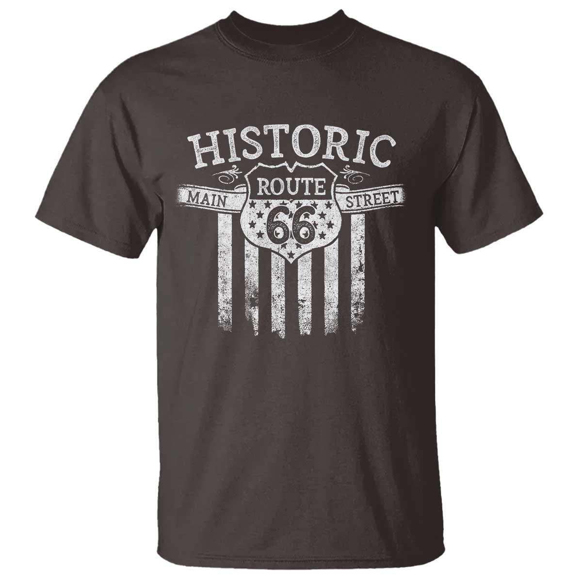 Historic Highway Mother Road 66 T Shirt Main Street Of America TS09 Dark Chocolate Print Your Wear