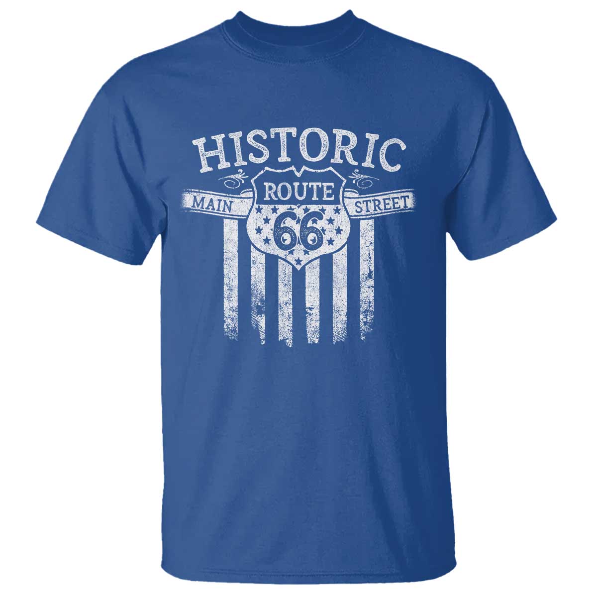 Historic Highway Mother Road 66 T Shirt Main Street Of America TS09 Royal Blue Print Your Wear