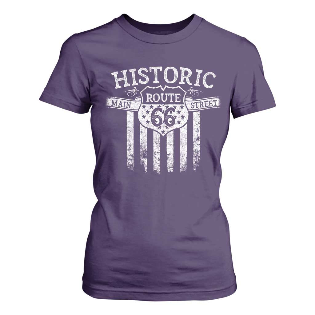 Historic Highway Mother Road 66 T Shirt For Women Main Street Of America TS09 Purple Print Your Wear