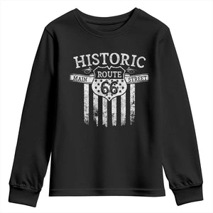 Historic Route 66 Highway Youth Sweatshirt Main Street Of America TS09 Black Print Your Wear