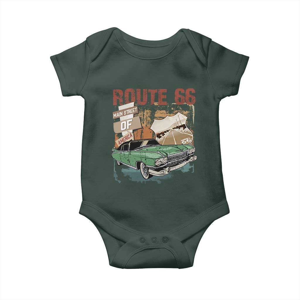 Historic Highway Mother Road 66 Baby Onesie Main Street Of America Vintage Car TS09 Print Your Wear