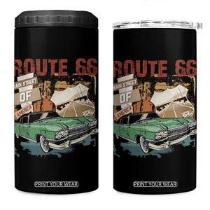 Historic Highway Mother Road 66 4 in 1 Can Cooler Tumbler Main Street Of America Vintage Car TS09 One Size: 16 oz Black Print Your Wear