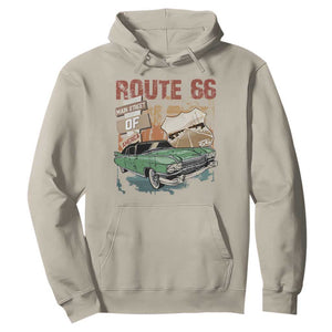 Historic Route 66 Highway Hoodie Main Street Of America Vintage Car TS09 Sand Print Your Wear