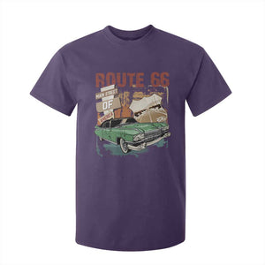 Historic Highway Mother Road 66 T Shirt For Kid Main Street Of America Vintage Car TS09 Purple Print Your Wear