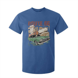 Historic Highway Mother Road 66 T Shirt For Kid Main Street Of America Vintage Car TS09 Royal Blue Print Your Wear