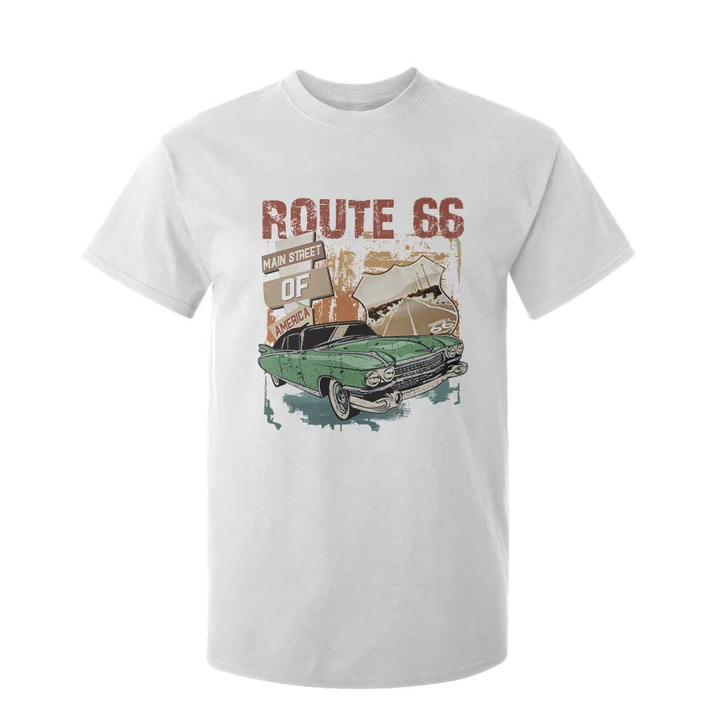 Historic Highway Mother Road 66 T Shirt For Kid Main Street Of America Vintage Car TS09 White Print Your Wear