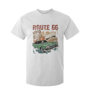 Historic Highway Mother Road 66 T Shirt For Kid Main Street Of America Vintage Car TS09 White Print Your Wear