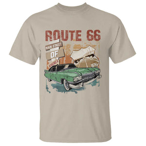 Historic Route 66 Highway T Shirt Main Street Of America Vintage Car TS09 Sand Print Your Wear