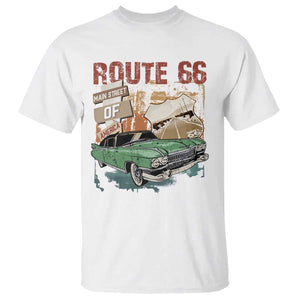 Historic Highway Mother Road 66 T Shirt Main Street Of America Vintage Car TS09 White Print Your Wear