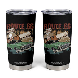 Historic Route 66 Highway Tumbler Cup Main Street Of America Vintage Car TS09 Black Print Your Wear