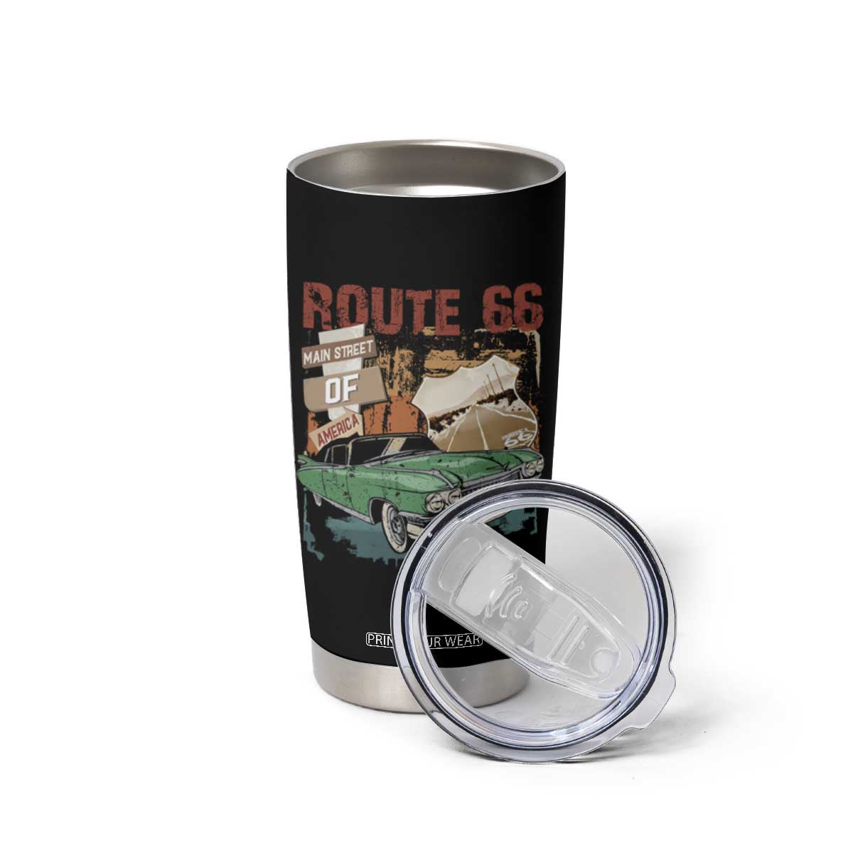Historic Highway Mother Road 66 Tumbler Cup Main Street Of America Vintage Car TS09 Print Your Wear