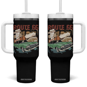 Historic Highway Mother Road 66 Tumbler With Handle Main Street Of America Vintage Car TS09 One Size: 40 oz Black Print Your Wear