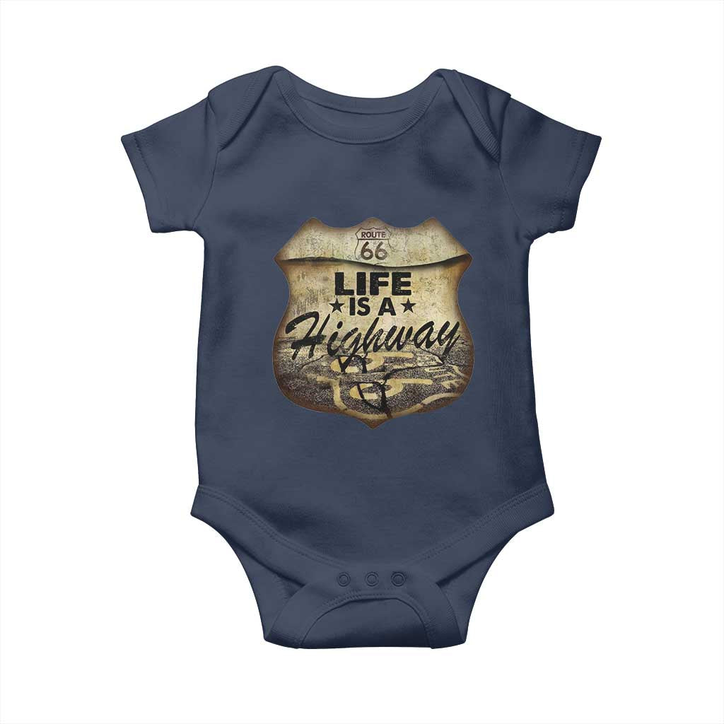 Life Is A Highway Road Trip Baby Onesie TS09 Navy Print Your Wear
