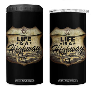 Life Is A Highway Road Trip 4 in 1 Can Cooler Tumbler TS09 One Size: 16 oz Black Print Your Wear