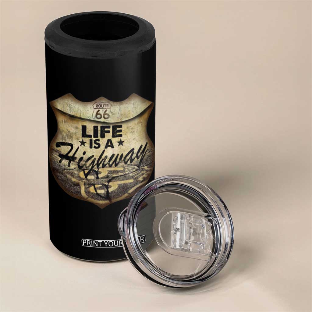 Life Is A Highway Road Trip 4 in 1 Can Cooler Tumbler TS09 Print Your Wear