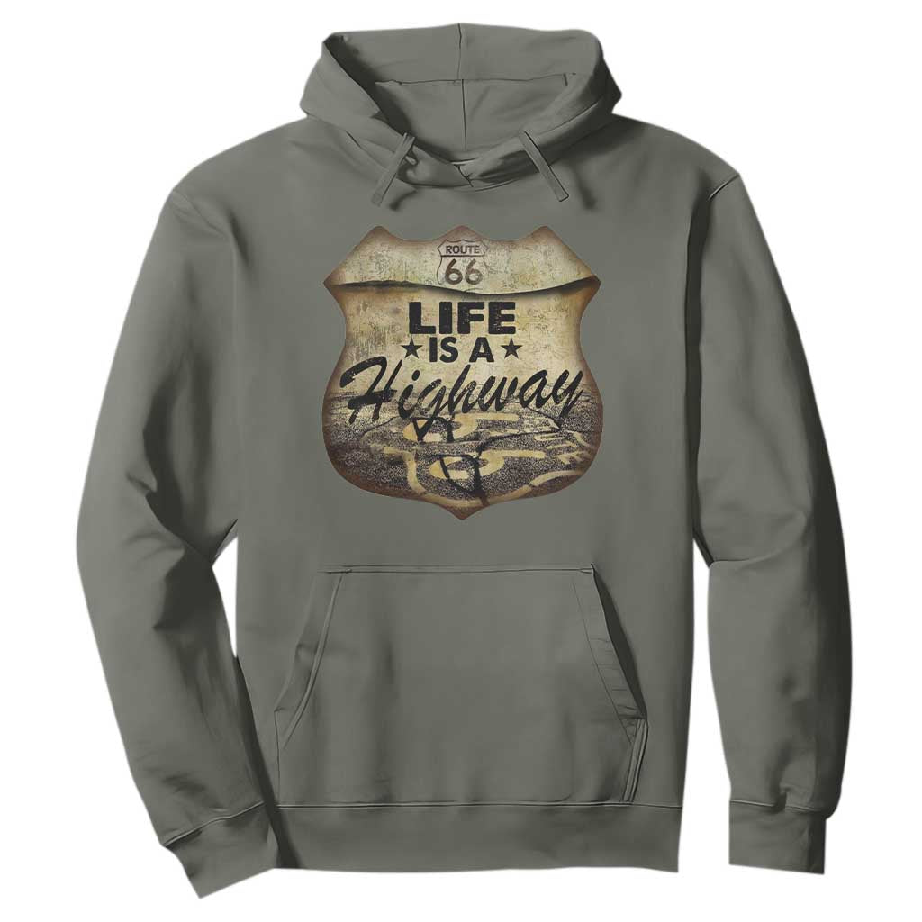 Life Is A Highway Road Trip Hoodie TS09 Military Green Print Your Wear