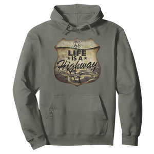 Life Is A Highway Road Trip Hoodie TS09 Military Green Print Your Wear