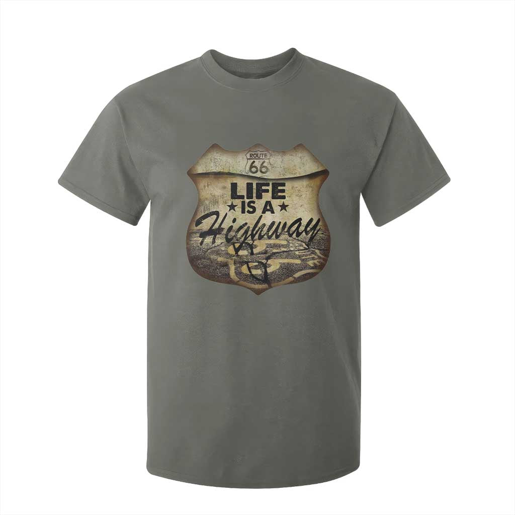 Life Is A Highway Road Trip T Shirt For Kid TS09 Military Green Print Your Wear