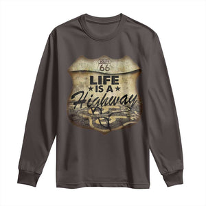 Life Is A Highway Road Trip Long Sleeve Shirt TS09 Dark Chocolate Print Your Wear