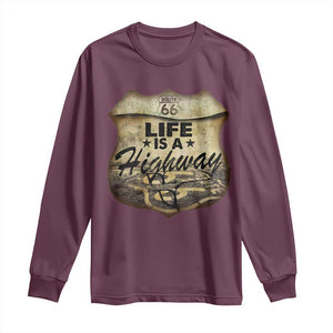 Life Is A Highway Road Trip Long Sleeve Shirt TS09 Maroon Print Your Wear