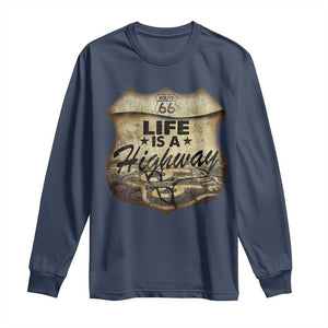 Life Is A Highway Road Trip Long Sleeve Shirt TS09 Navy Print Your Wear