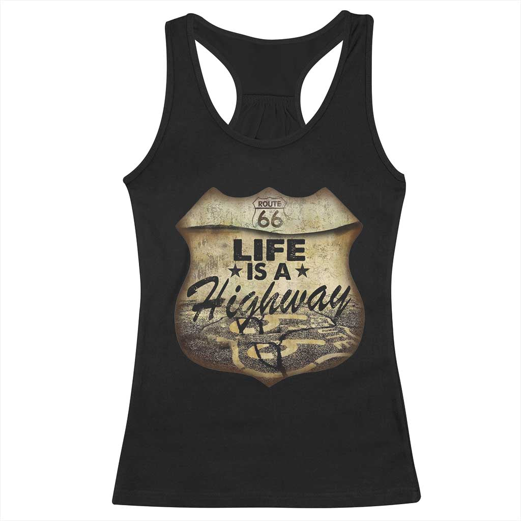 Life Is A Highway Road Trip Racerback Tank Top TS09 Black Print Your Wear