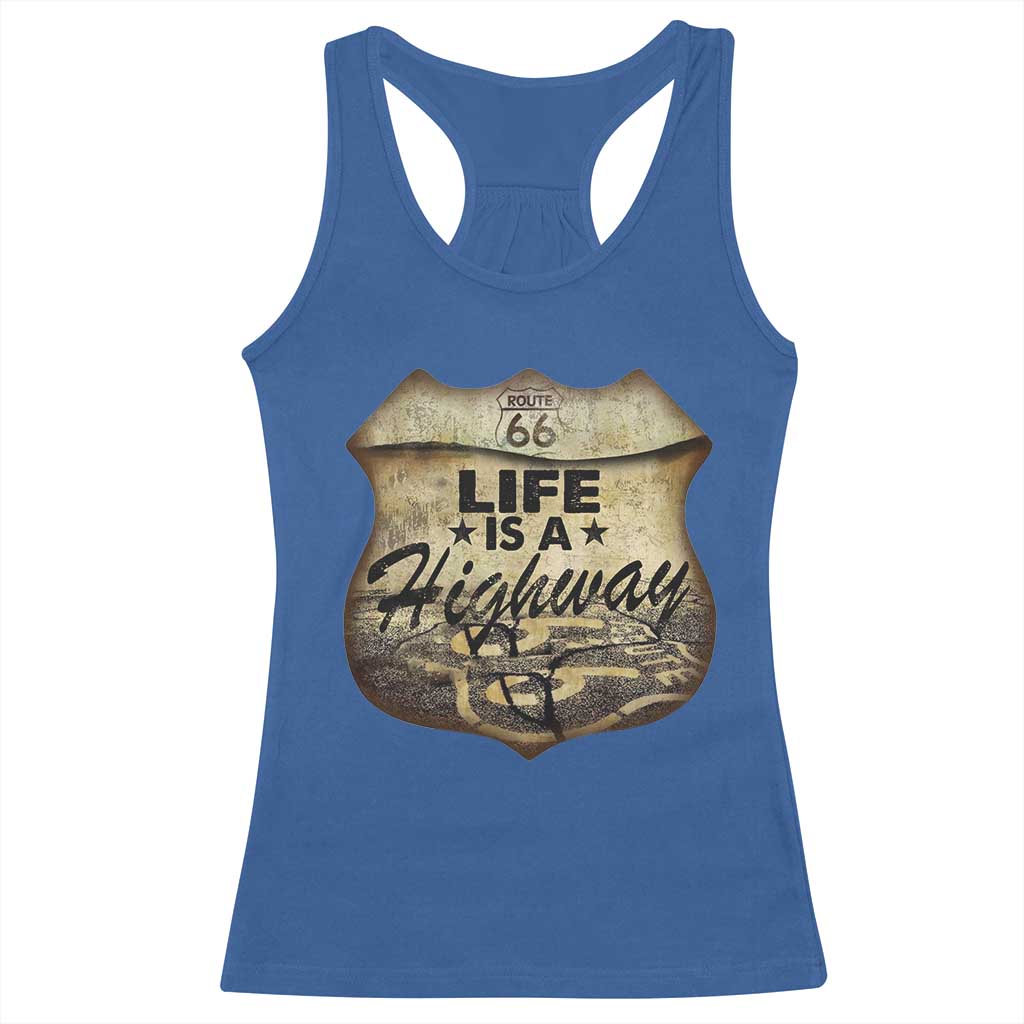 Life Is A Highway Road Trip Racerback Tank Top TS09 Royal Blue Print Your Wear