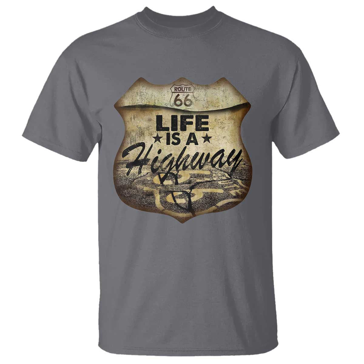 Life Is A Highway Road Trip T Shirt TS09 Charcoal Print Your Wear
