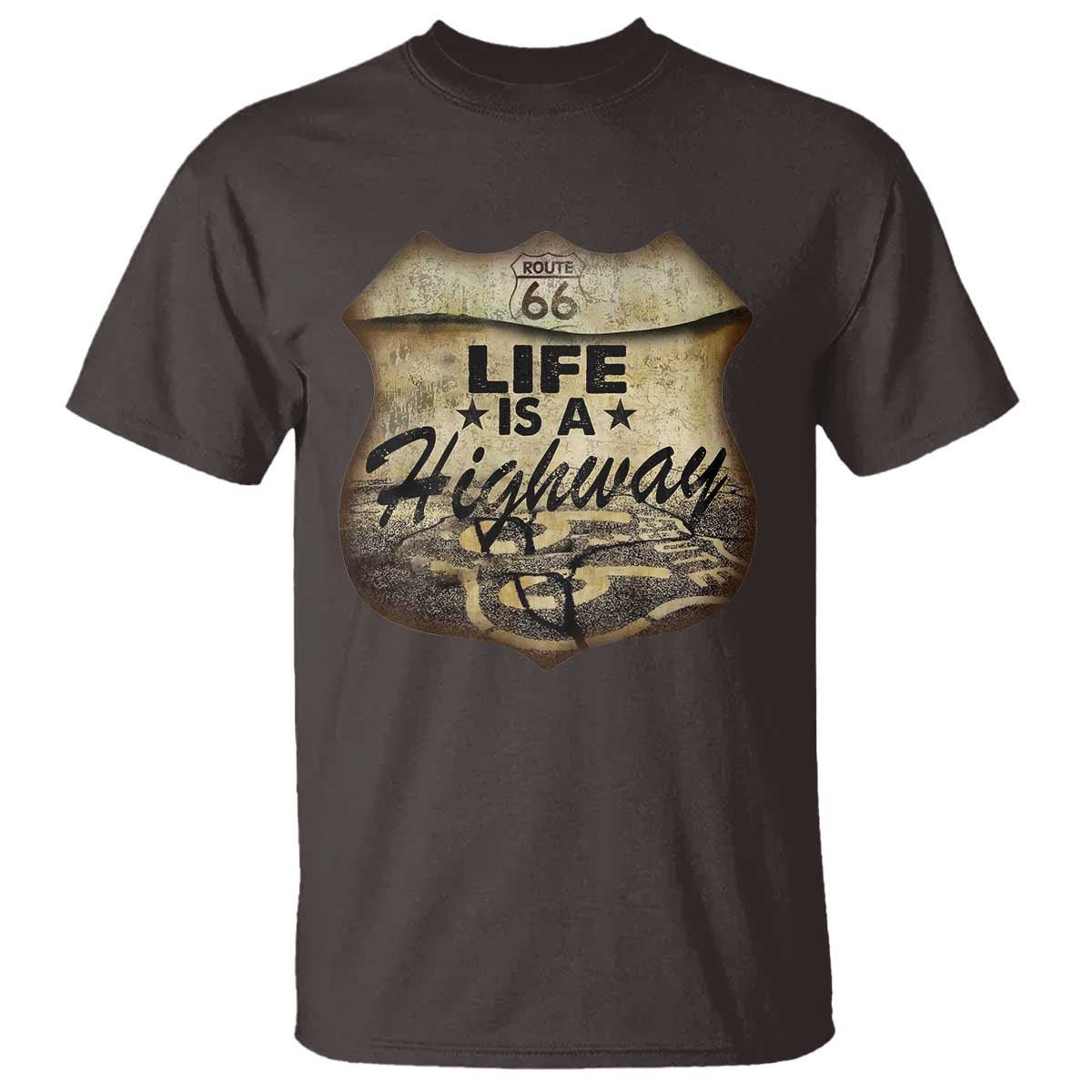Life Is A Highway Road Trip T Shirt TS09 Dark Chocolate Print Your Wear