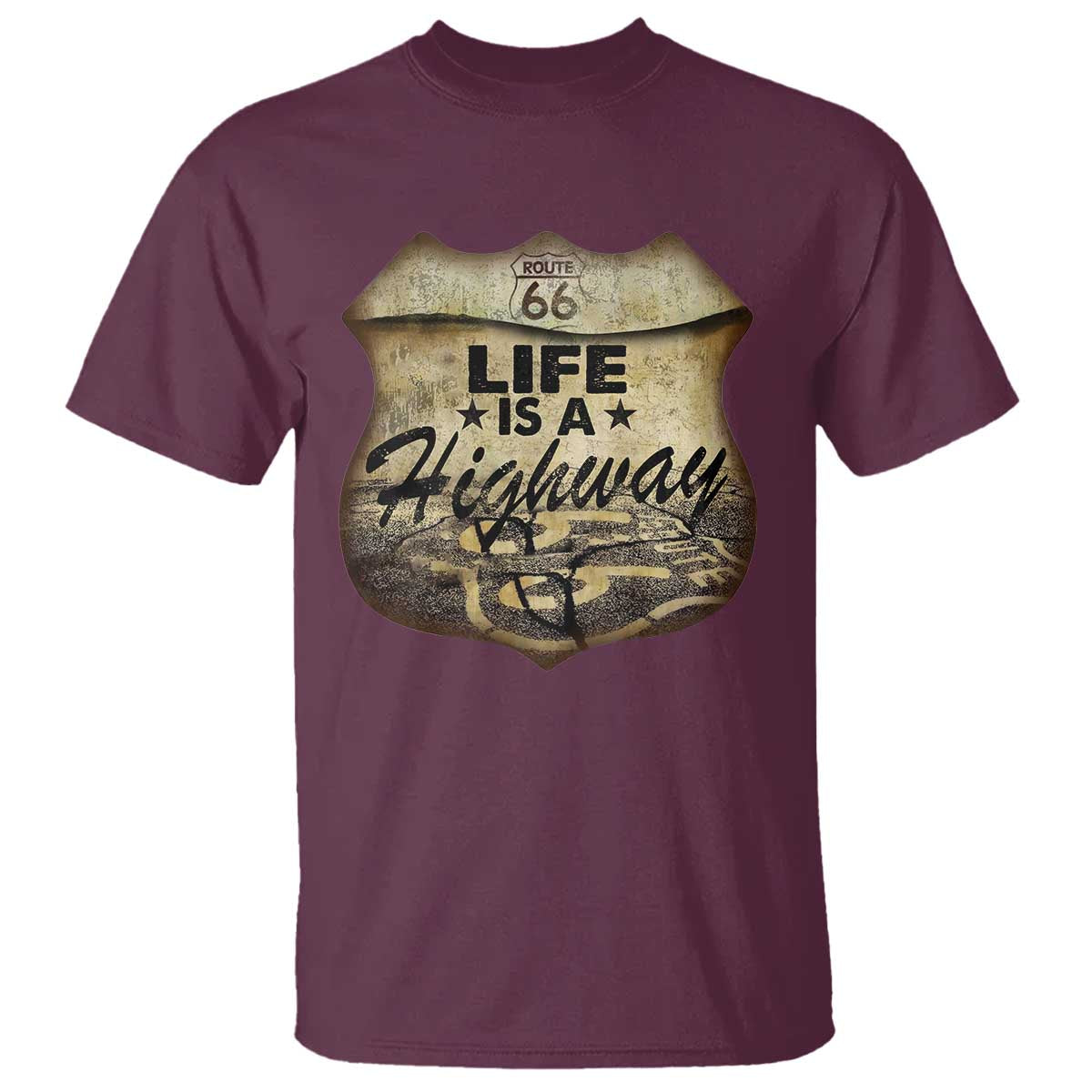 Life Is A Highway Road Trip T Shirt TS09 Maroon Print Your Wear