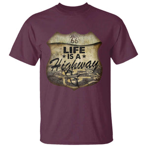 Life Is A Highway Road Trip T Shirt TS09 Maroon Print Your Wear
