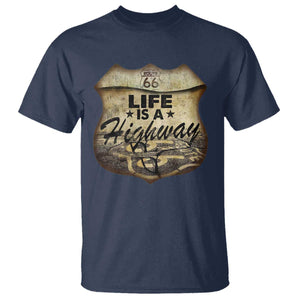 Life Is A Highway Road Trip T Shirt TS09 Navy Print Your Wear