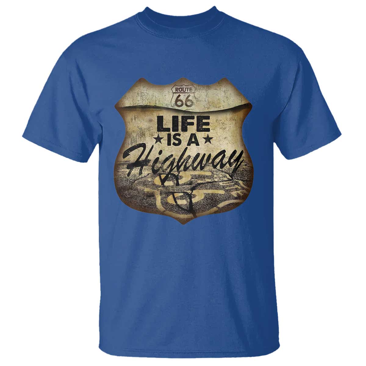 Life Is A Highway Road Trip T Shirt TS09 Royal Blue Print Your Wear