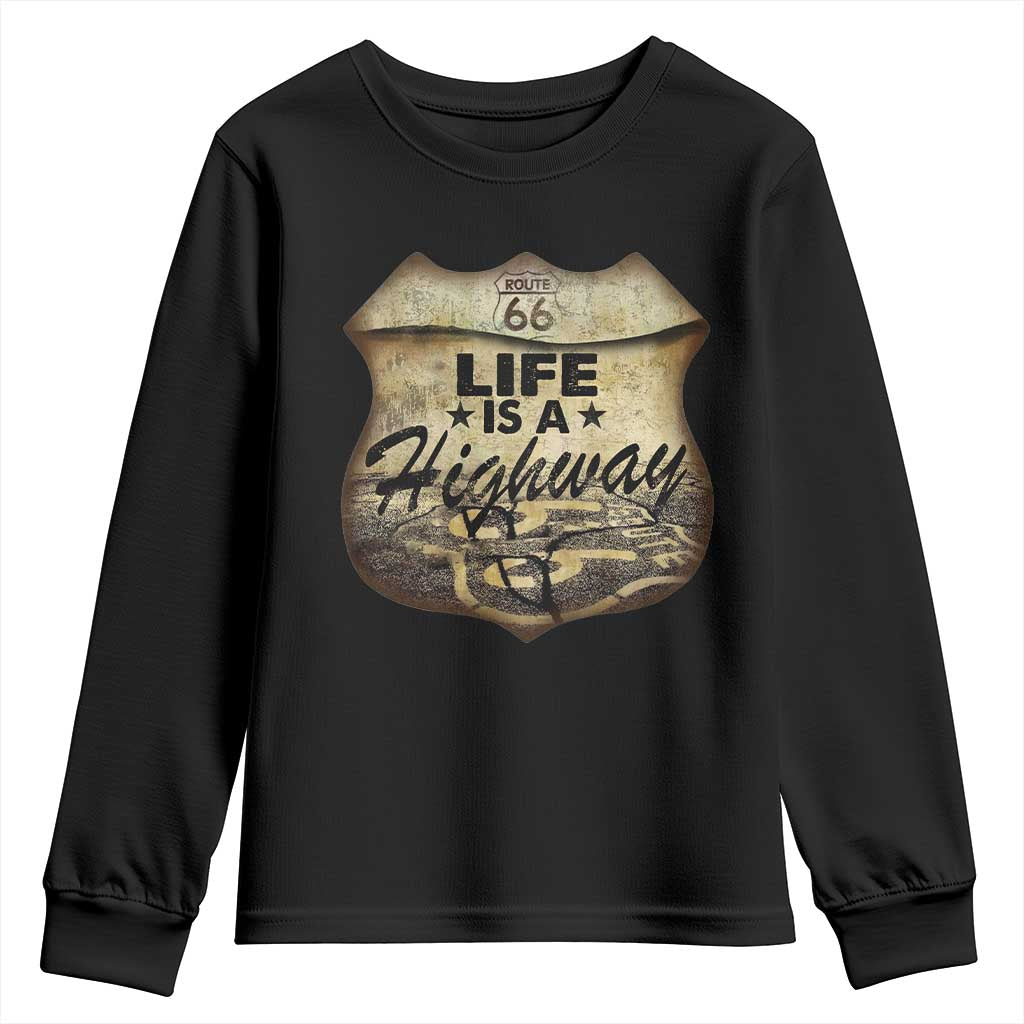 Life Is A Highway Road Trip Youth Sweatshirt TS09 Black Print Your Wear