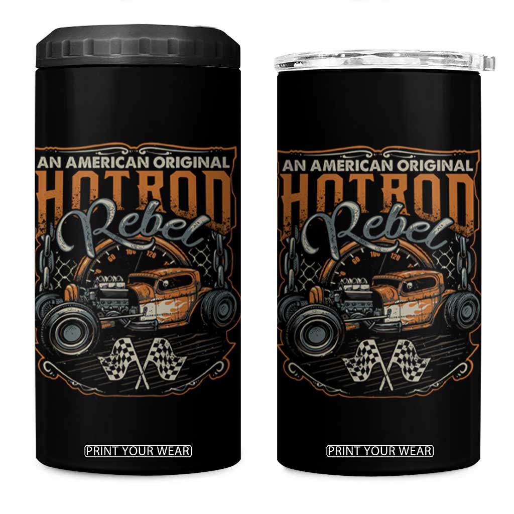 Vintage Hotrod Hot Rodder 4 in 1 Can Cooler Tumbler TS09 One Size: 16 oz Black Print Your Wear