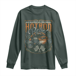 Vintage Hotrod Hot Rodder Long Sleeve Shirt TS09 Dark Forest Green Print Your Wear