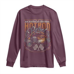Vintage Hotrod Hot Rodder Long Sleeve Shirt TS09 Maroon Print Your Wear