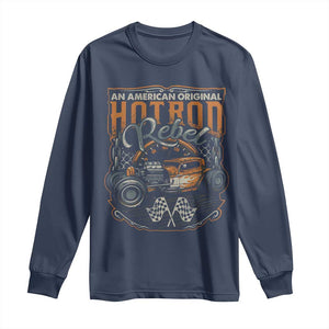 Vintage Hotrod Hot Rodder Long Sleeve Shirt TS09 Navy Print Your Wear