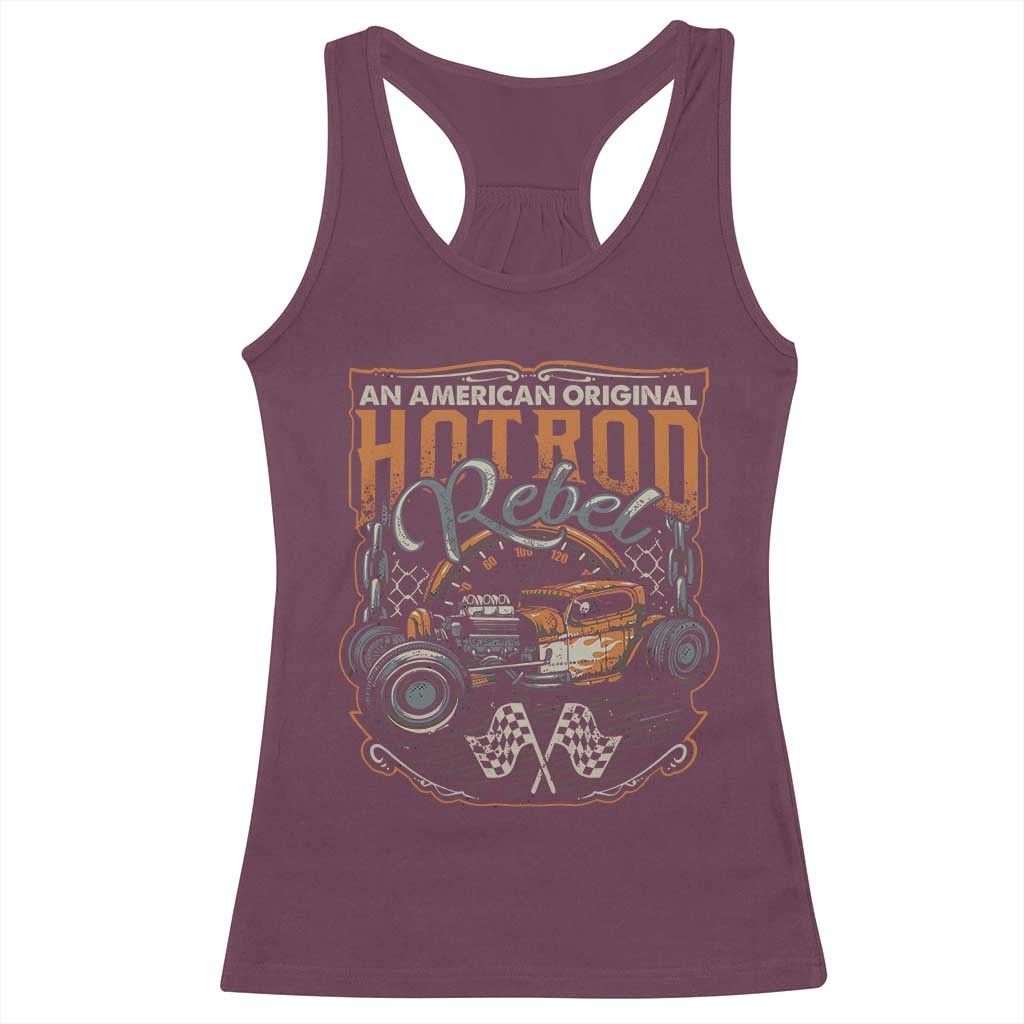 Vintage Hotrod Hot Rodder Racerback Tank Top TS09 Maroon Print Your Wear