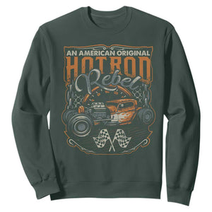 Vintage Hotrod Hot Rodder Sweatshirt TS09 Dark Forest Green Print Your Wear