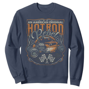 Vintage Hotrod Hot Rodder Sweatshirt TS09 Navy Print Your Wear